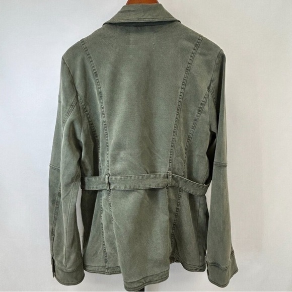 Anthropologie Everyday Belted
Moto Jacket Size L Green
Asymmetrical Zip - Picture 3 of 8